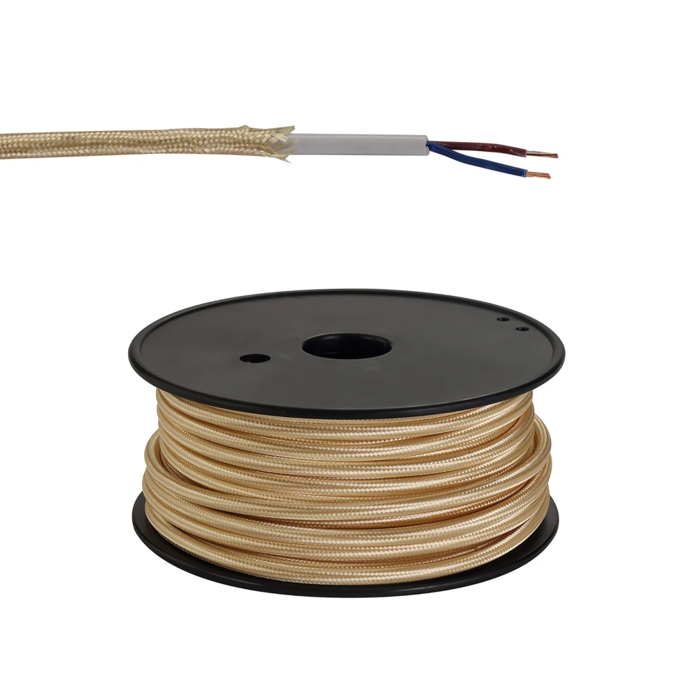 Anderson 25m Roll Gold Braided 2 Core 075mm Cable Vde Approved | Washington Lighting and Interiors Anderson 25m Roll Gold Braided 2 Core 075mm Cable Vde Approved | Washington Lighting and Interiors