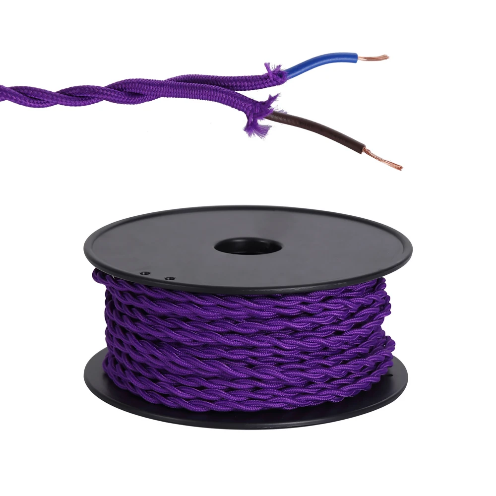 Anderson 25m Roll Purple Braided Twisted 2 Core 075mm Cable Vde Approved | Washington Lighting and Interiors Anderson 25m Roll Purple Braided Twisted 2 Core 075mm Cable Vde Approved | Washington Lighting and Interiors