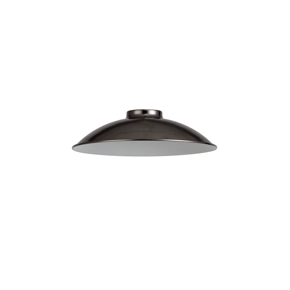 Anderson Shallow Round 25cm Lampshade Black Chrome | Washington Lighting and Interiors Anderson Shallow Round 25cm Lampshade Black Chrome | Washington Lighting and Interiors