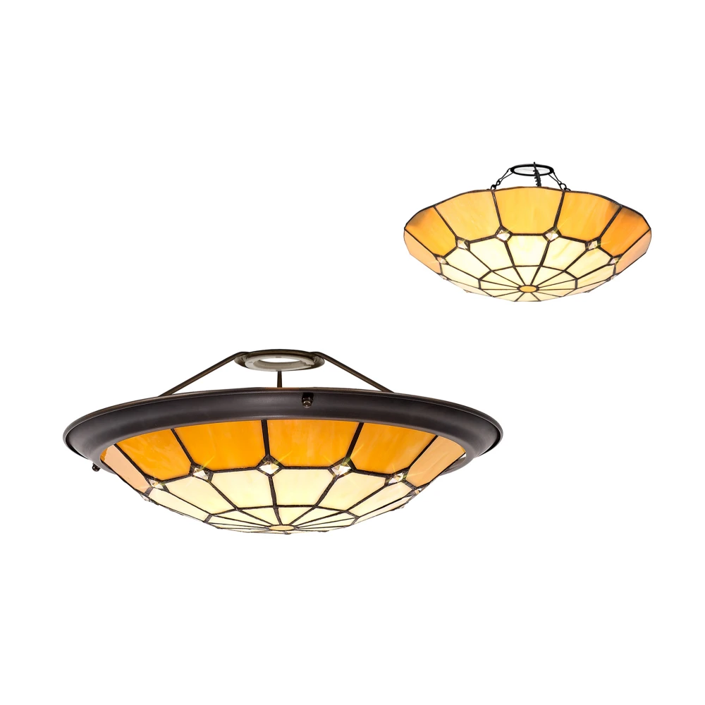Applewood Tiffany 35cm Non-electric Uplighter Shade Creambeigeclear Crystal Centreaged Antique Brass Trim | Washington Lighting and Interiors Applewood Tiffany 35cm Non electric Uplighter Shade Creambeigeclear Crystal Centreaged Antique Brass Trim | Washington Lighting and Interiors