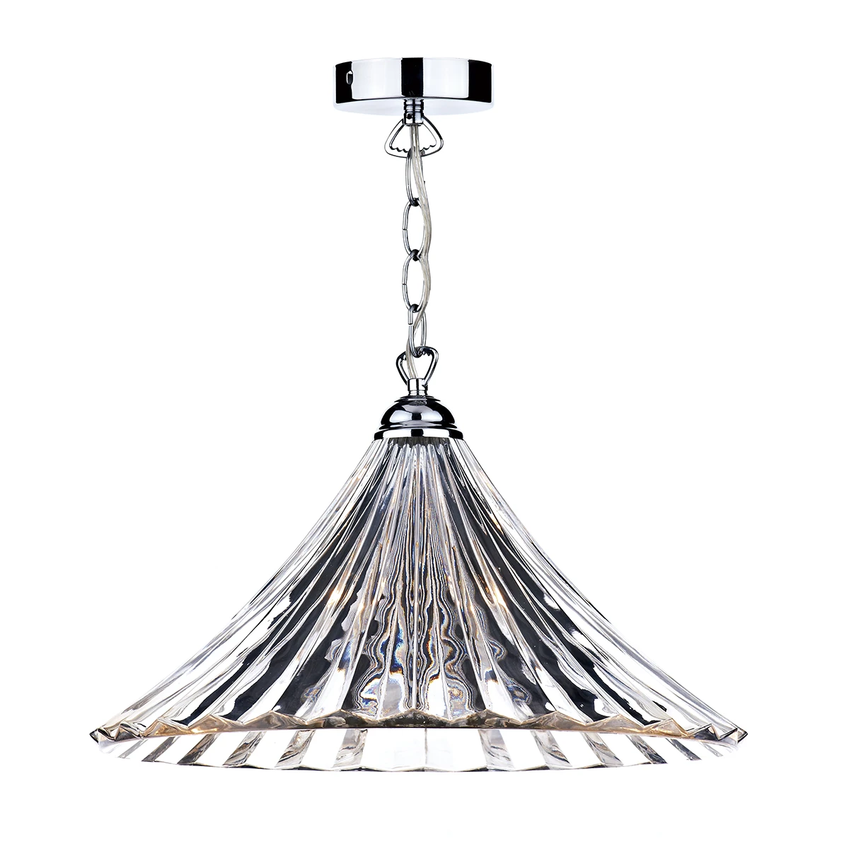 Large Ceiling Chain Pendant with Clear Fluted Glass | Washington Lighting and Interiors Large Ceiling Chain Pendant with Clear Fluted Glass | Washington Lighting and Interiors