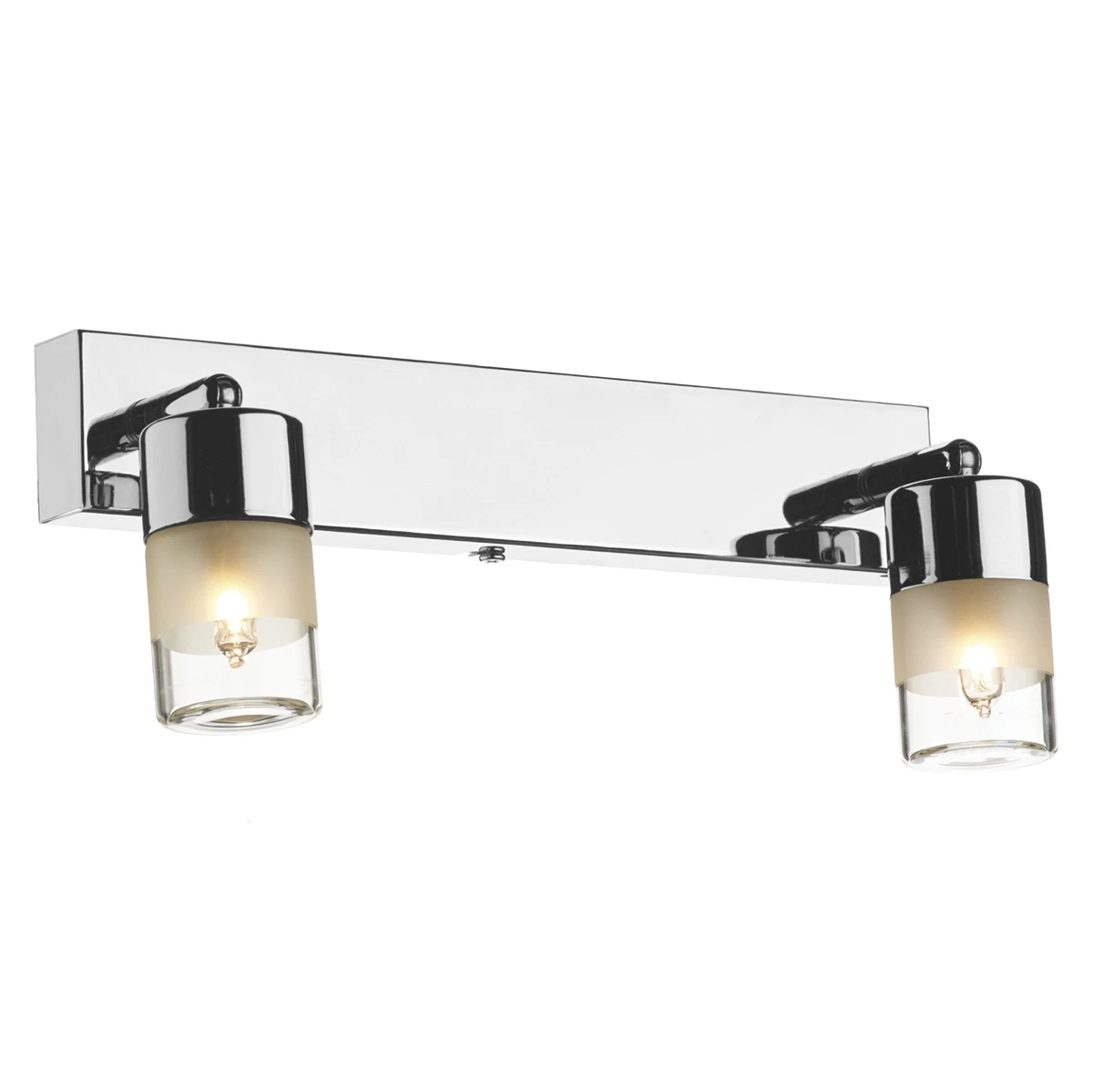 Glass Double Wall Bracket in Polished Chrome | Washington Lighting and Interiors Glass Double Wall Bracket in Polished Chrome | Washington Lighting and Interiors