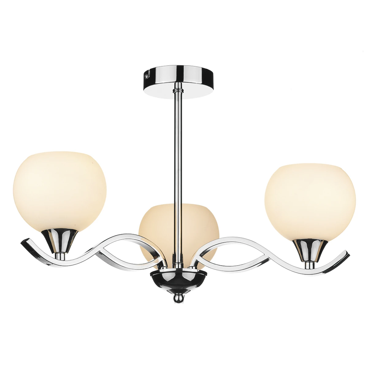 3 Arm Modern Semi-flush Ceiling Light with Opal Glass | Washington Lighting and Interiors 3 Arm Modern Semi flush Ceiling Light with Opal Glass | Washington Lighting and Interiors
