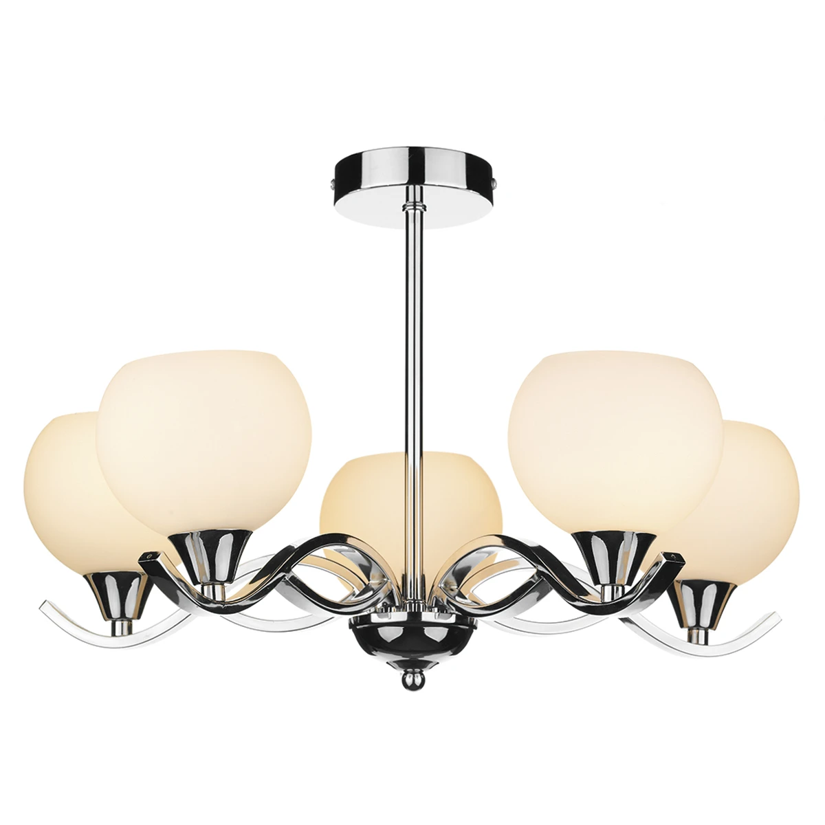 5 Arm Modern Semi-flush Ceiling Light with Opal Glass | Washington Lighting and Interiors 5 Arm Modern Semi flush Ceiling Light with Opal Glass | Washington Lighting and Interiors