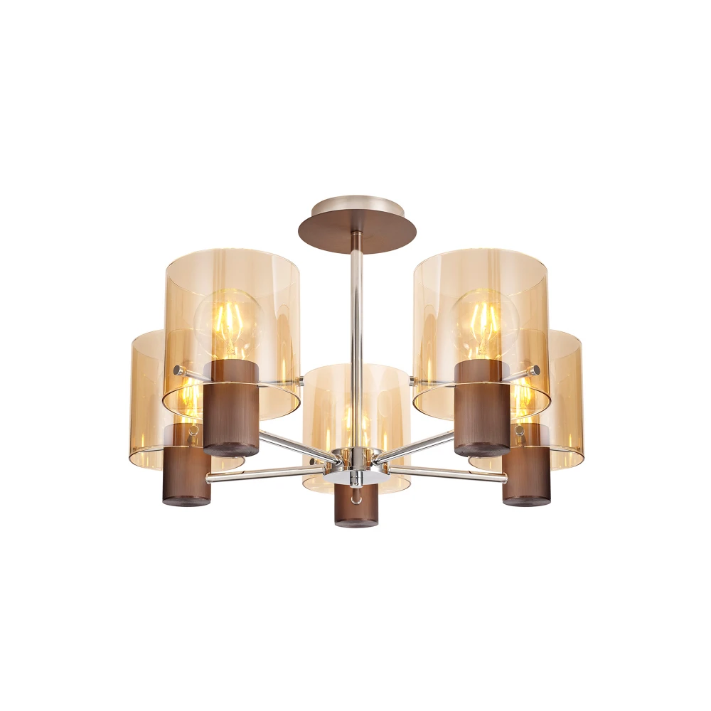 Bathurst Semi Ceiling Light 5 X E27 Mochaamber Glass | Washington Lighting and Interiors Bathurst Semi Ceiling Light 5 X E27 Mochaamber Glass | Washington Lighting and Interiors