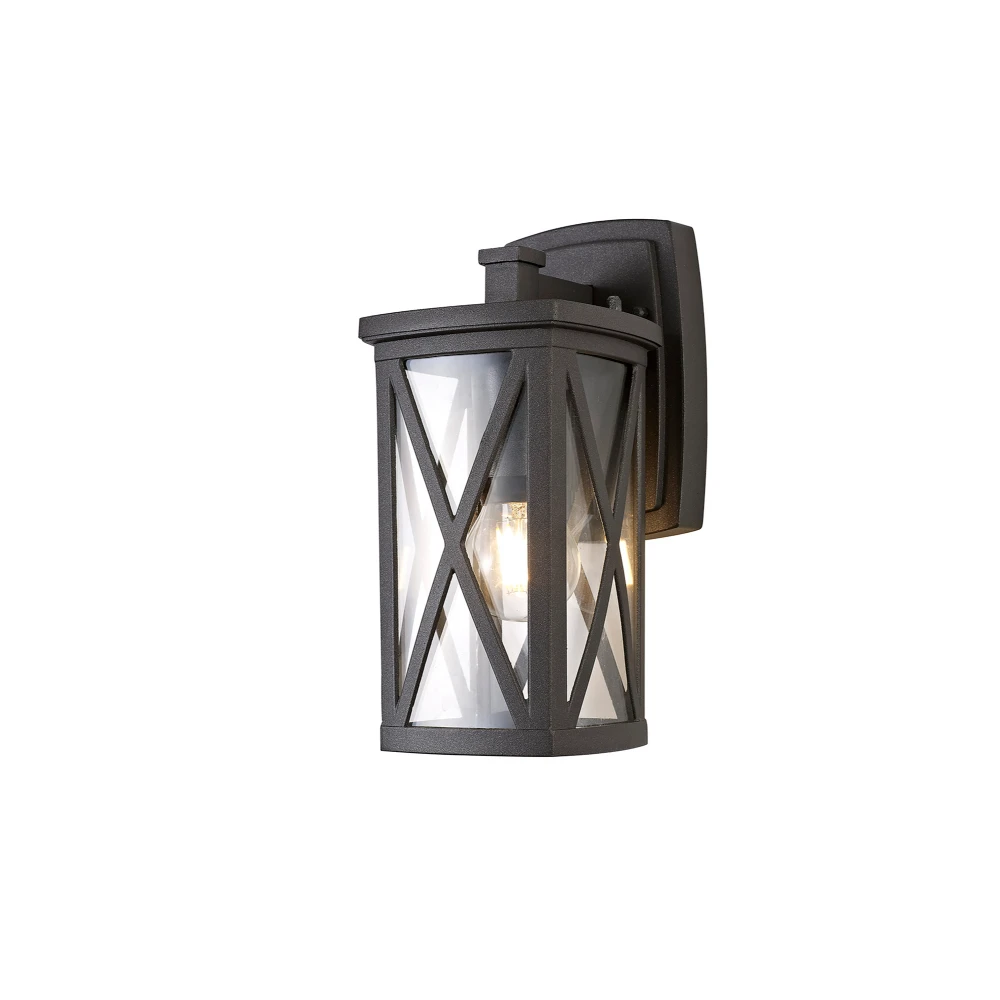 Beaufort Down Criss Cross Wall Lamp 1 X E27 Ip54 Anthraciteclear Glass 2yrs Warranty | Washington Lighting and Interiors Beaufort Down Criss Cross Wall Lamp 1 X E27 Ip54 Anthraciteclear Glass 2yrs Warranty | Washington Lighting and Interiors
