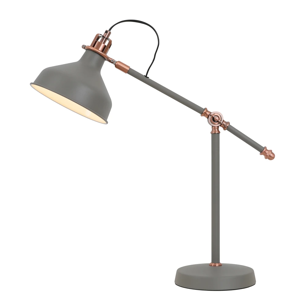 Belfield Adjustable Table Lamp 1 X E27 Sand Greycopperwhite | Washington Lighting and Interiors Belfield Adjustable Table Lamp 1 X E27 Sand Greycopperwhite | Washington Lighting and Interiors