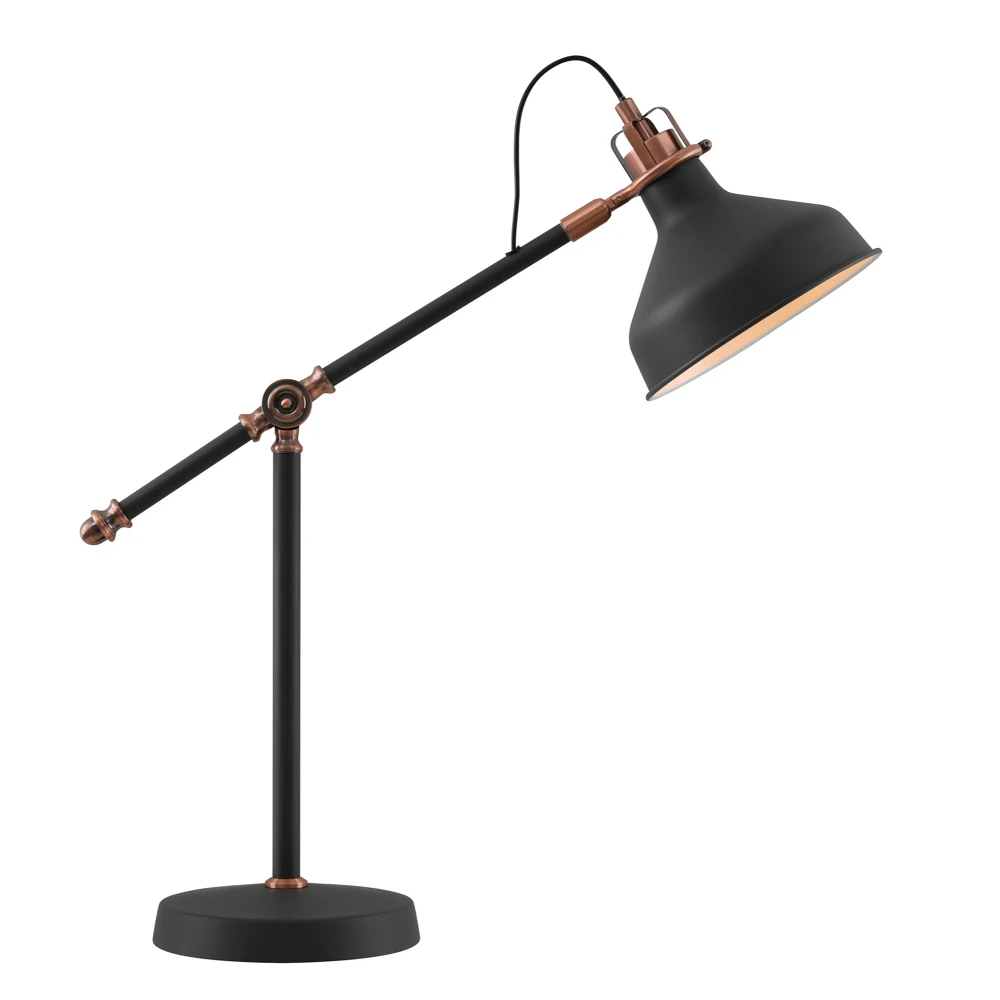 Belfield Adjustable Table Lamp 1 X E27 Graphitecopperwhite | Washington Lighting and Interiors Belfield Adjustable Table Lamp 1 X E27 Graphitecopperwhite | Washington Lighting and Interiors