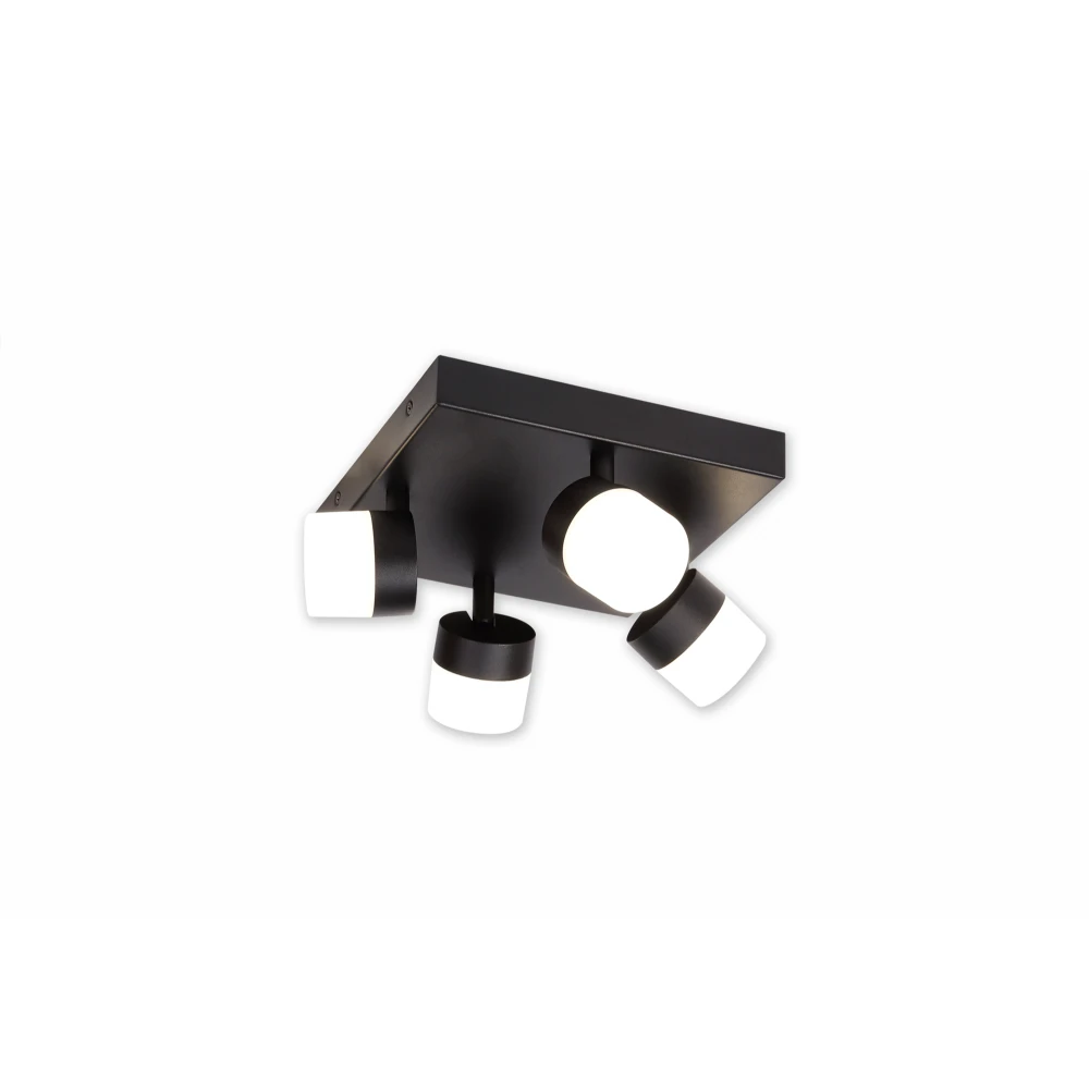 Brant 4 Light Ceiling 4 X 5w Led 4000k 1700lm Ip44 Sand Black 3yrs Warranty | Washington Lighting and Interiors Brant 4 Light Ceiling 4 X 5w Led 4000k 1700lm Ip44 Sand Black 3yrs Warranty | Washington Lighting and Interiors