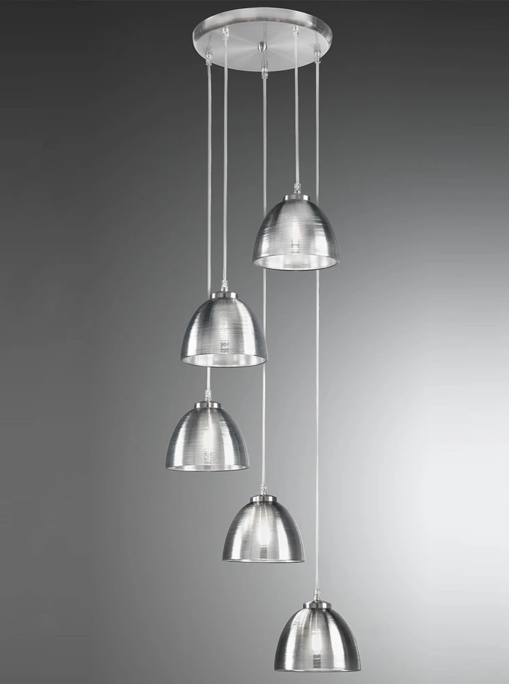 Satin Nickel Spreader with 5 Silver Glasses | Washington Lighting and Interiors Satin Nickel Spreader with 5 Silver Glasses | Washington Lighting and Interiors