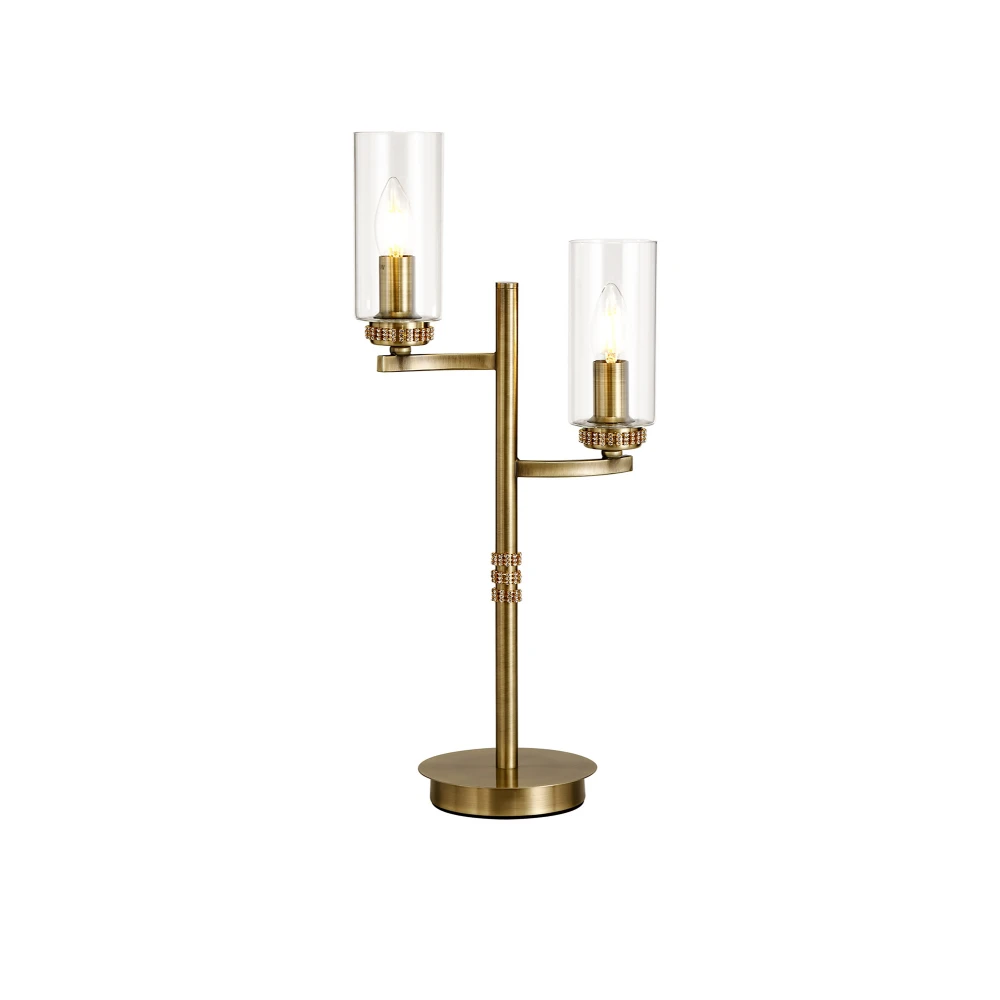 Dolway Table Lamp 2 X E14 Antique Brass | Washington Lighting and Interiors Dolway Table Lamp 2 X E14 Antique Brass | Washington Lighting and Interiors