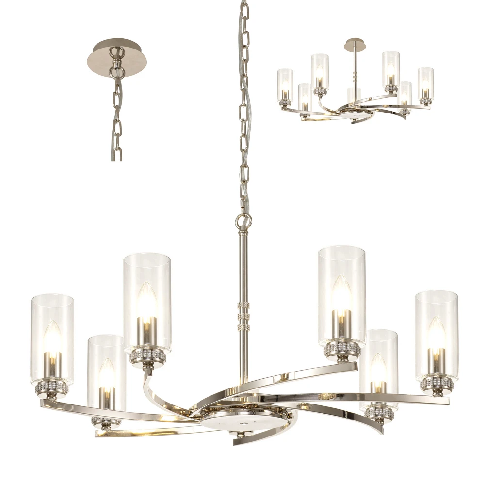 Dolway Pendantsemi Ceiling 7 X E14 Polished Nickel | Washington Lighting and Interiors Dolway Pendantsemi Ceiling 7 X E14 Polished Nickel | Washington Lighting and Interiors