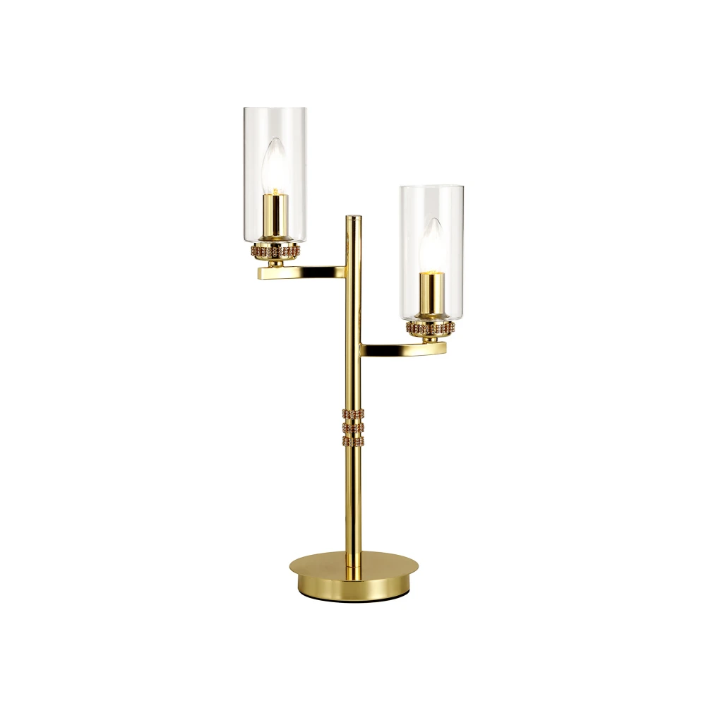Dolway Table Lamp 2 X E14 Polished Gold | Washington Lighting and Interiors Dolway Table Lamp 2 X E14 Polished Gold | Washington Lighting and Interiors