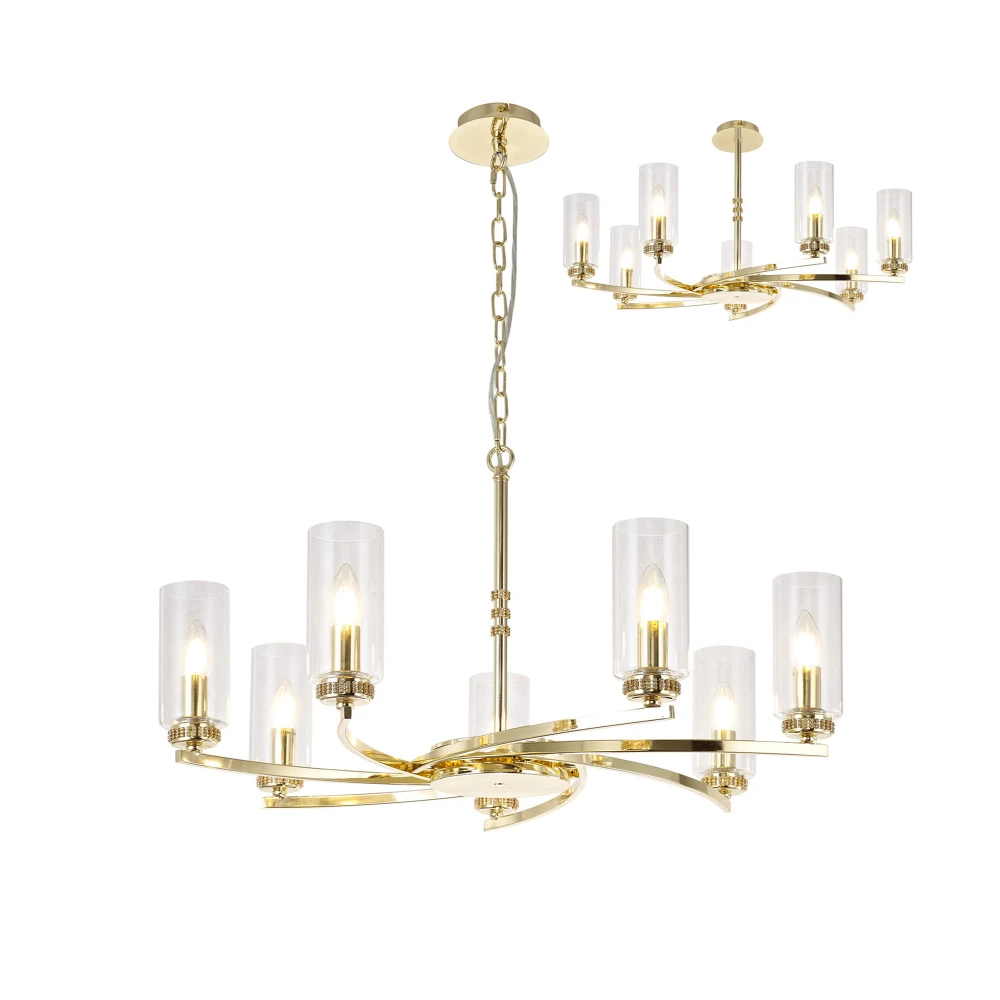 Dolway Pendantsemi Ceiling 7 X E14 Polished Gold | Washington Lighting and Interiors Dolway Pendantsemi Ceiling 7 X E14 Polished Gold | Washington Lighting and Interiors