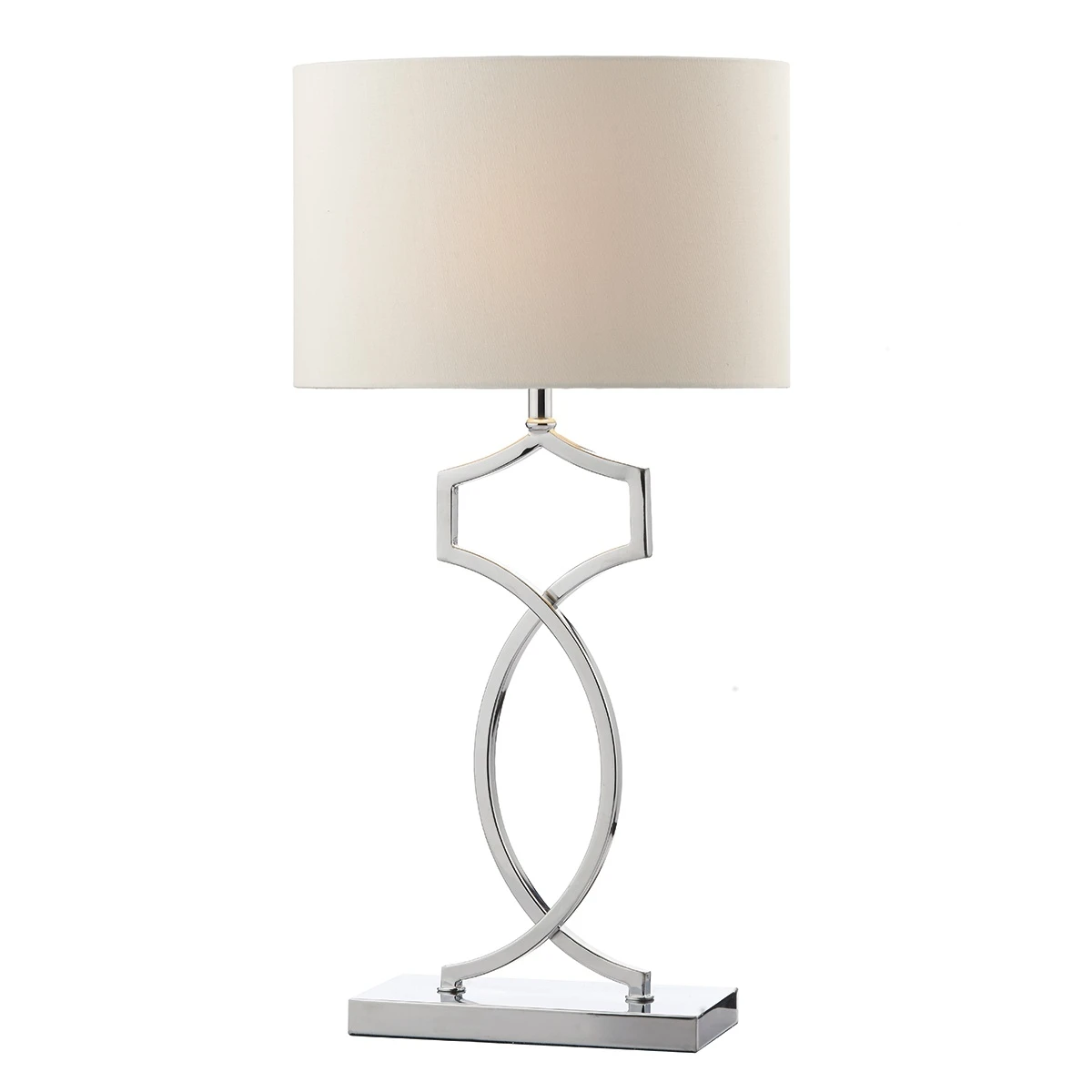 Table Lamp in Polished Chrome W Faux Silk Drum Shade | Washington Lighting and Interiors Table Lamp in Polished Chrome W Faux Silk Drum Shade | Washington Lighting and Interiors