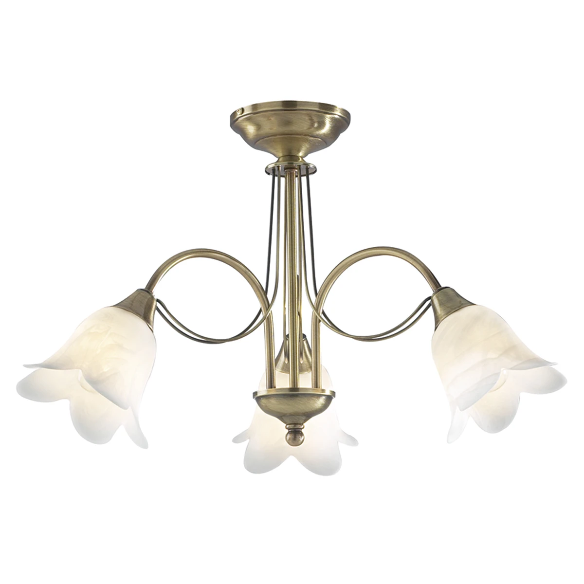 Traditional Semi-flush Ceiling 3 Light with Glass | Washington Lighting and Interiors Traditional Semi flush Ceiling 3 Light with Glass | Washington Lighting and Interiors