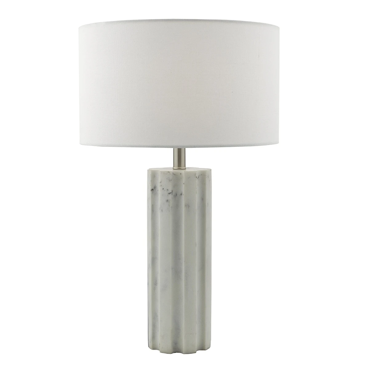 Table Lamp Marble Effect Satin Chrome Complete with Shade | Washington Lighting and Interiors Table Lamp Marble Effect Satin Chrome Complete with Shade | Washington Lighting and Interiors
