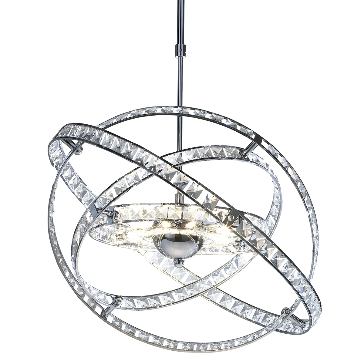 Modern 10 Light Crystal Ceiling Pendant in Polished Chrome | Washington Lighting and Interiors Modern 10 Light Crystal Ceiling Pendant in Polished Chrome | Washington Lighting and Interiors