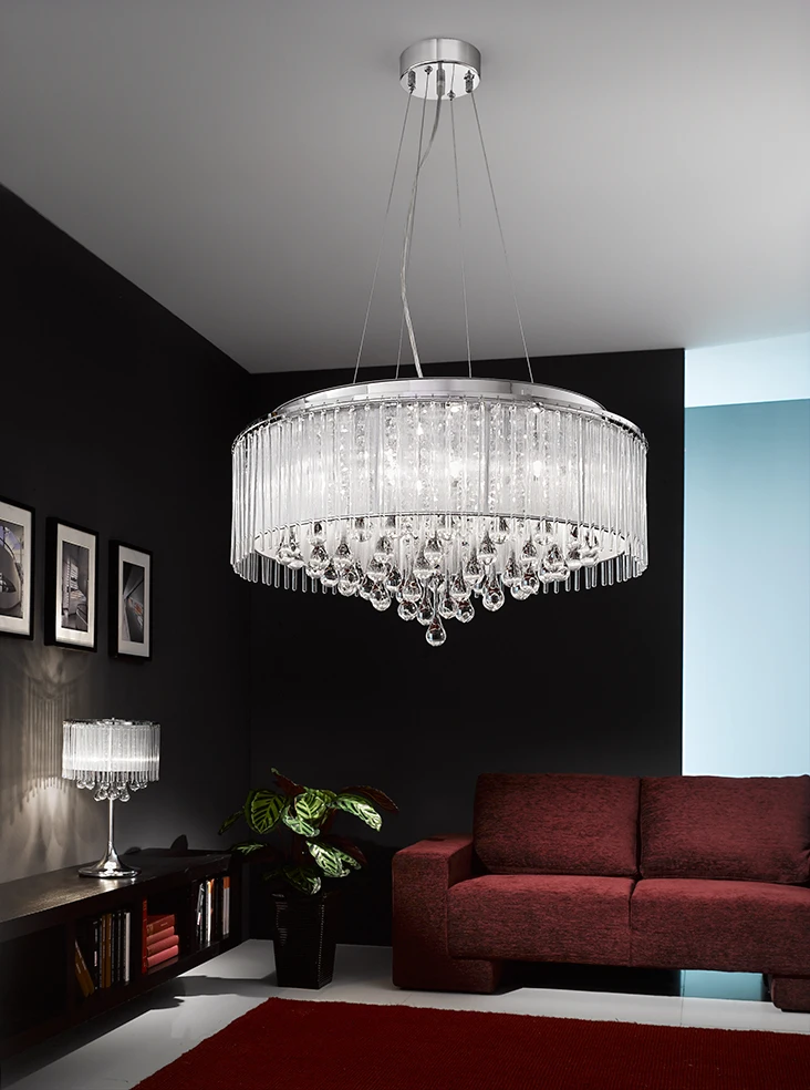 Chrome & Glass Rod 8 Light Pendant | Washington Lighting and Interiors Chrome & Glass Rod 8 Light Pendant | Washington Lighting and Interiors