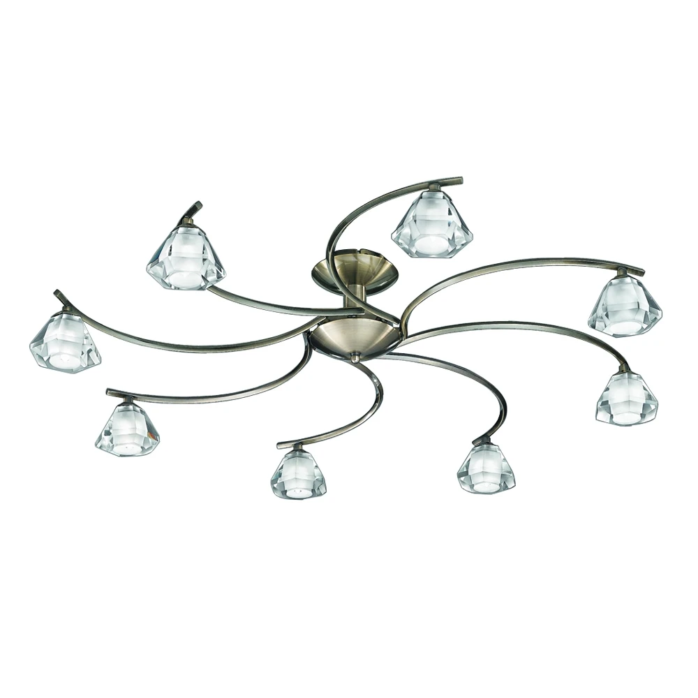 Bronze 8 Light Ceiling Pendant with Clear Crystal Glass | Washington Lighting and Interiors Bronze 8 Light Ceiling Pendant with Clear Crystal Glass | Washington Lighting and Interiors