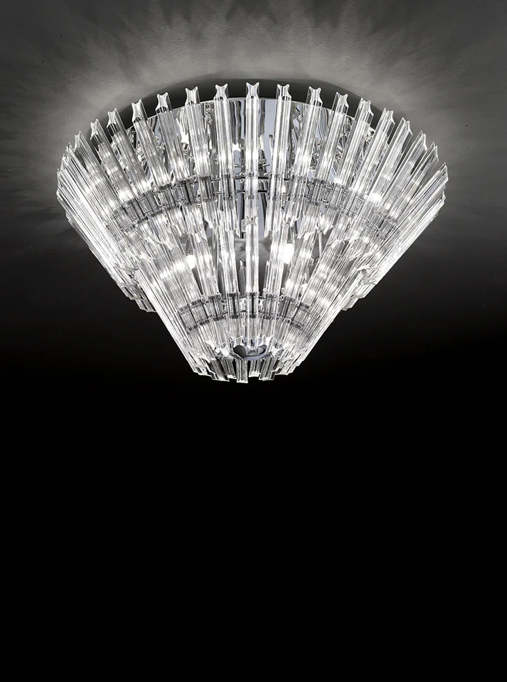 Chromecrystal Glass 12 Light Flush Fitting | Washington Lighting and Interiors Chromecrystal Glass 12 Light Flush Fitting | Washington Lighting and Interiors