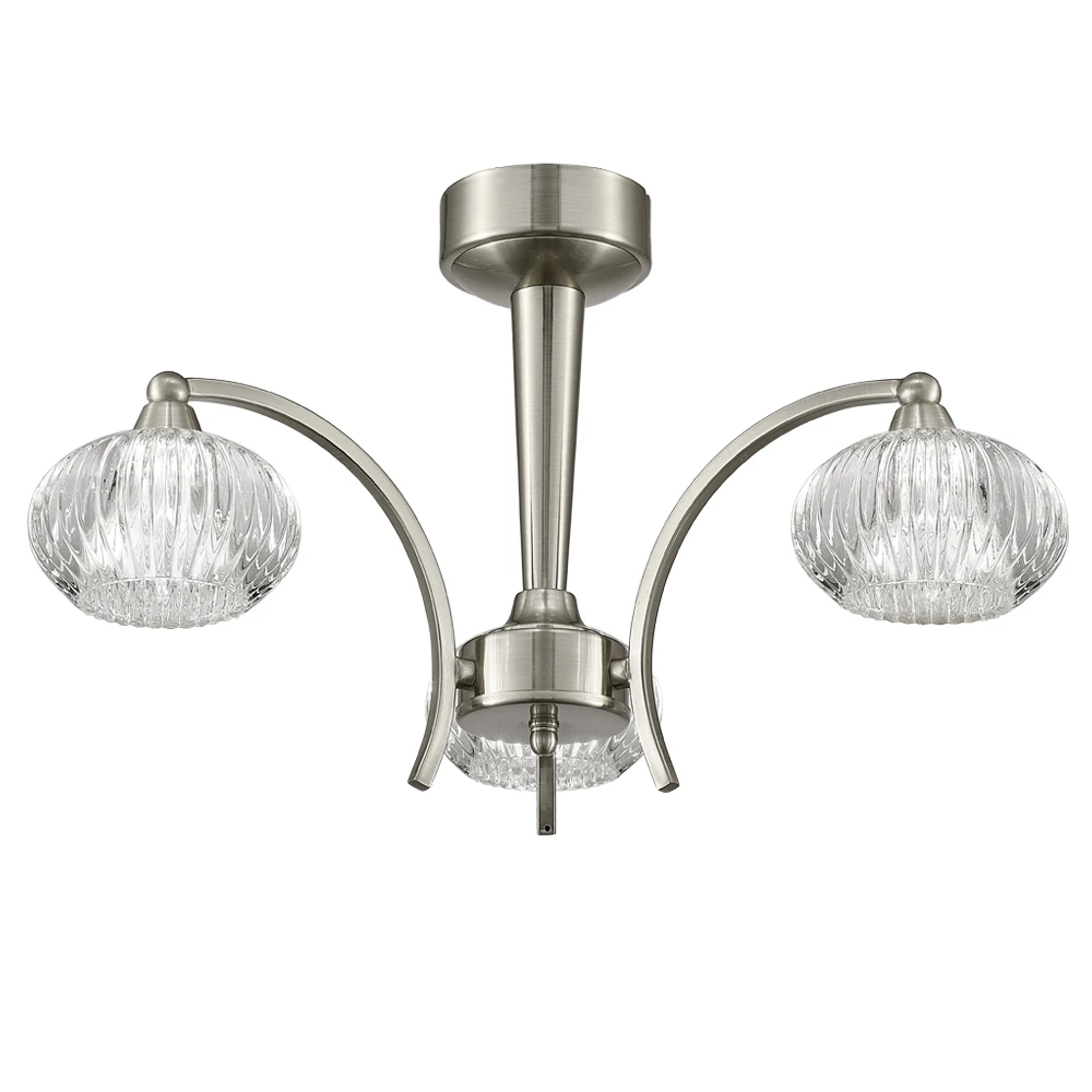 Satin Nickel 3 Light Ceiling Fitting | Washington Lighting and Interiors Satin Nickel 3 Light Ceiling Fitting | Washington Lighting and Interiors
