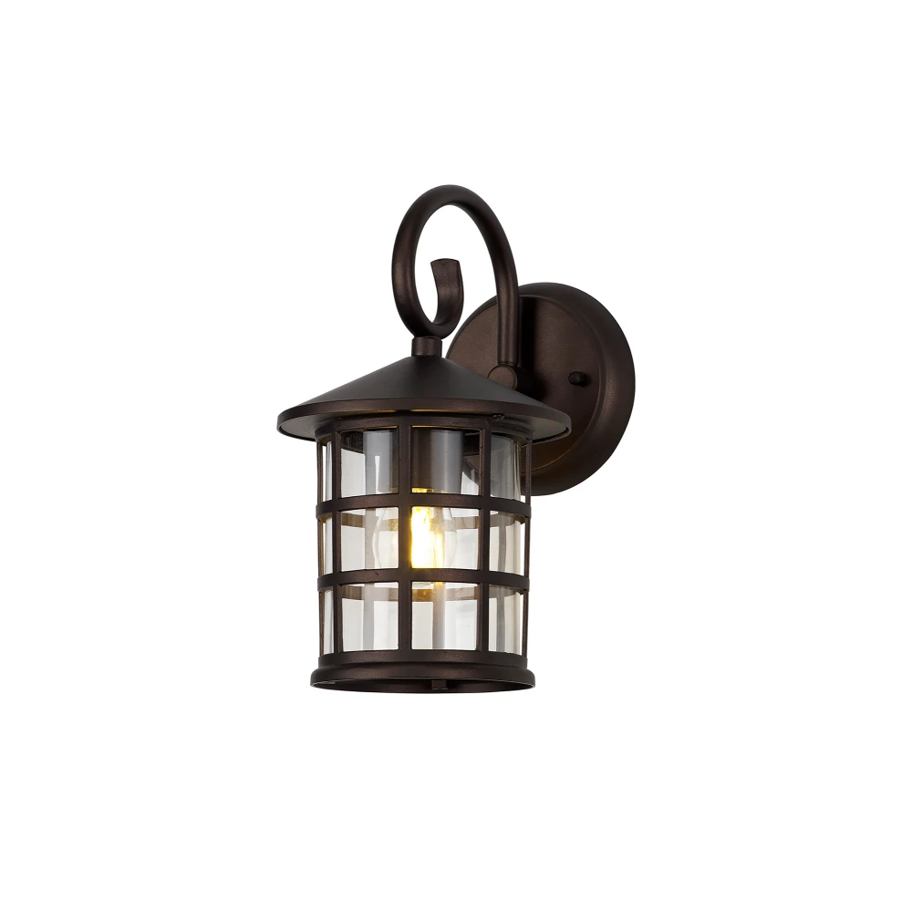 Graham Down Round Grid Wall Lamp 1 X E27 Ip44 Antique Bronzeclear Glass 2yrs Warranty | Washington Lighting and Interiors Graham Down Round Grid Wall Lamp 1 X E27 Ip44 Antique Bronzeclear Glass 2yrs Warranty | Washington Lighting and Interiors