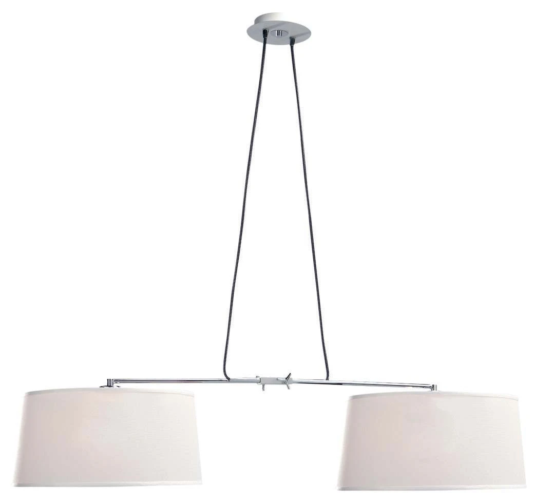 2 Light Pendant in Matt Whitepolished Chrome - Without Shades | Washington Lighting and Interiors 2 Light Pendant in Matt Whitepolished Chrome Without Shades | Washington Lighting and Interiors