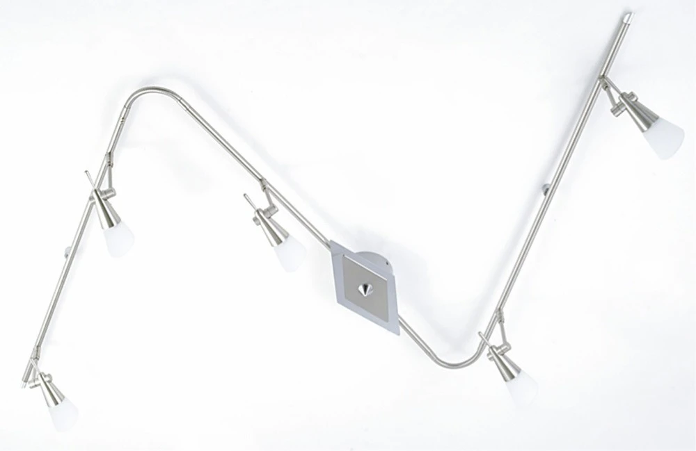 Flexi 5 Light Nickelpolished Chromeopal Glass | Washington Lighting and Interiors Flexi 5 Light Nickelpolished Chromeopal Glass | Washington Lighting and Interiors