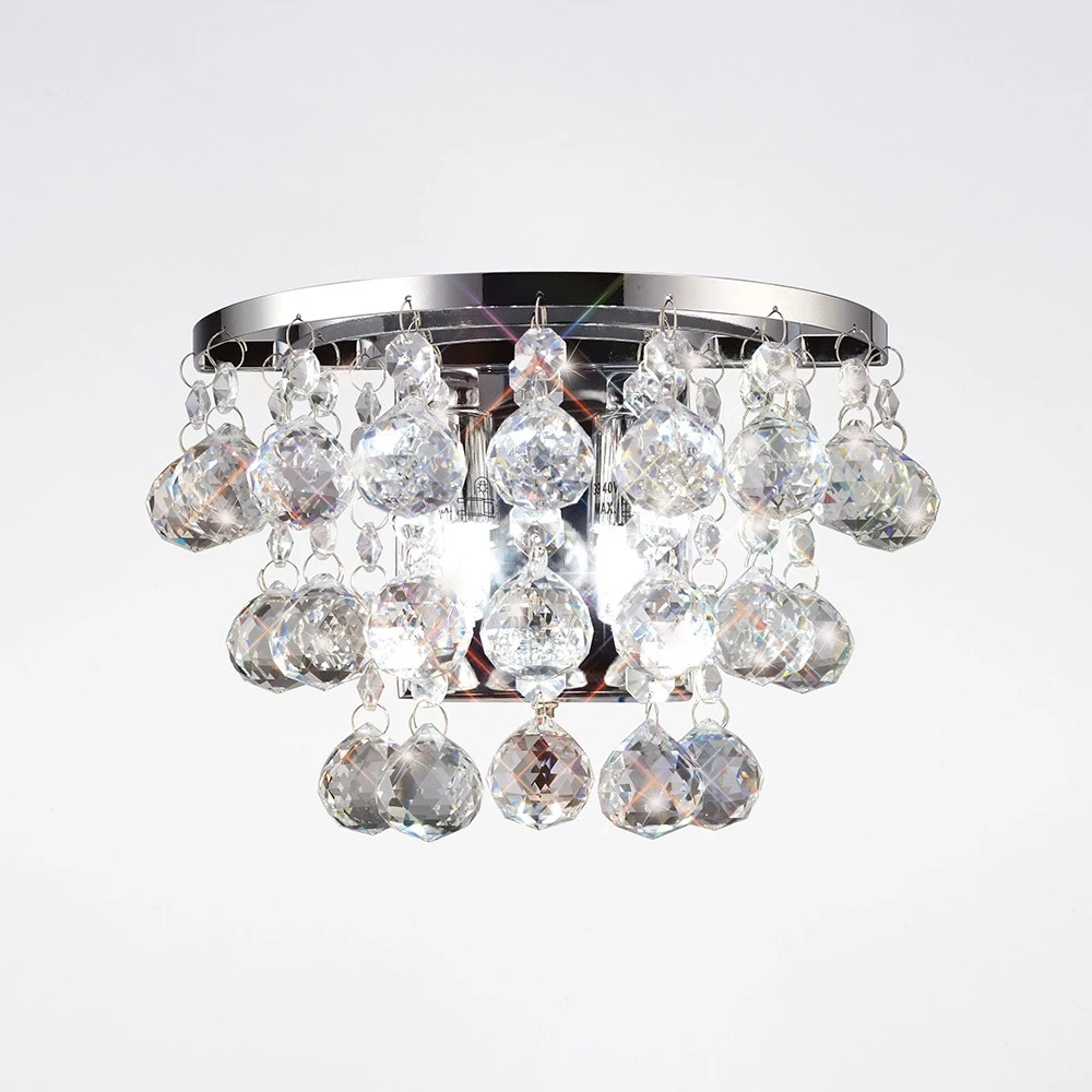 Wall Lamp 2 Light Switched Polished Chromecrystal | Washington Lighting and Interiors Wall Lamp 2 Light Switched Polished Chromecrystal | Washington Lighting and Interiors
