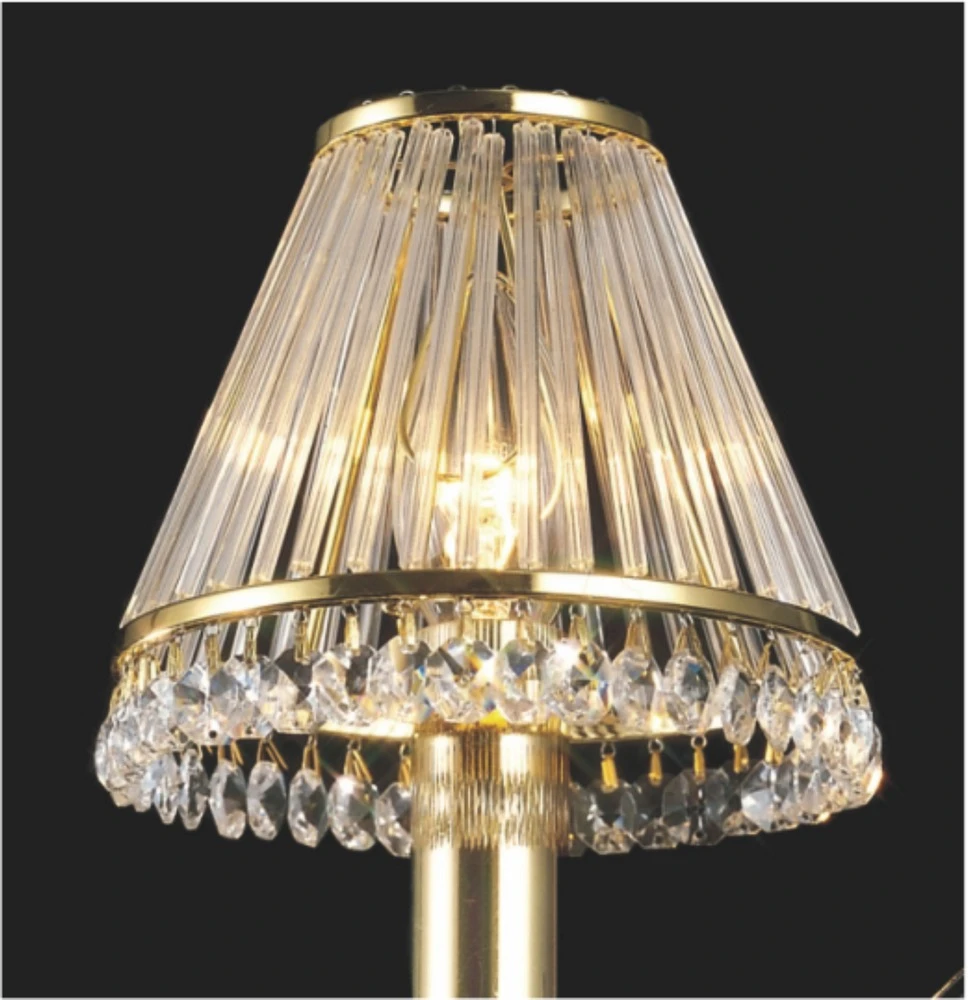 French Gold Crystal Clip-on Shade Only with Glass Rods | Washington Lighting and Interiors French Gold Crystal Clip on Shade Only with Glass Rods | Washington Lighting and Interiors