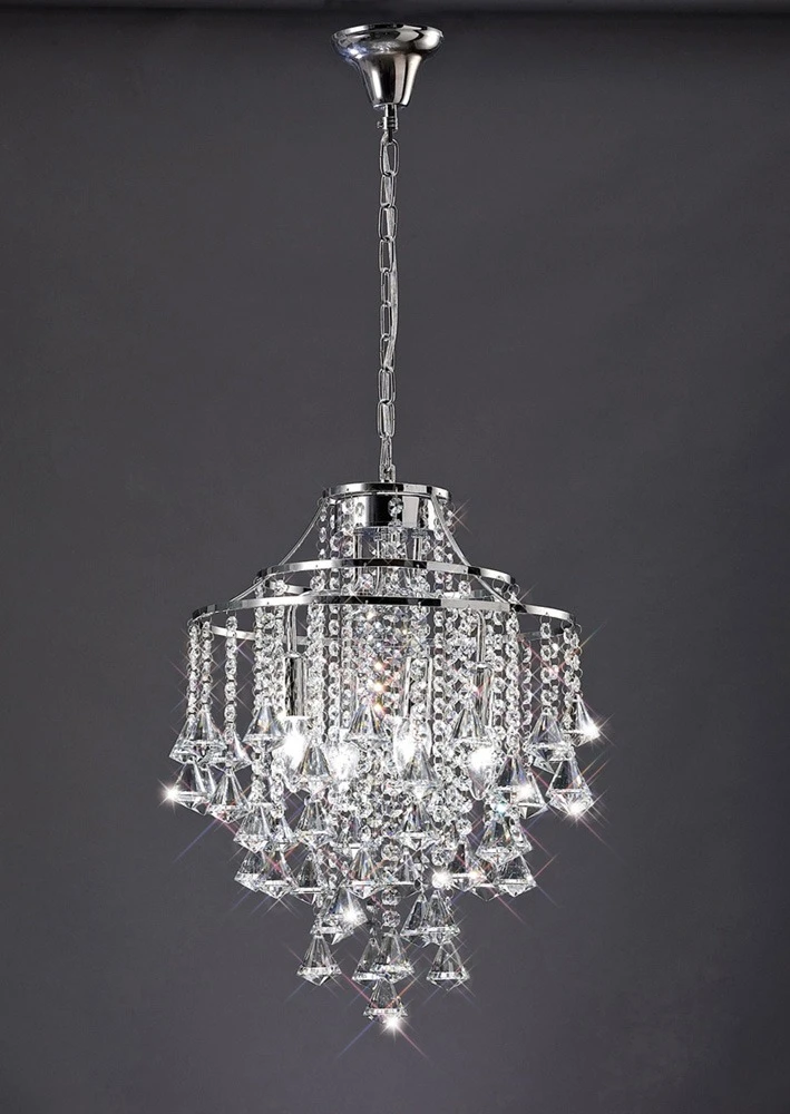 Pendant 4 Light Polished Chromecrystal | Washington Lighting and Interiors Pendant 4 Light Polished Chromecrystal | Washington Lighting and Interiors