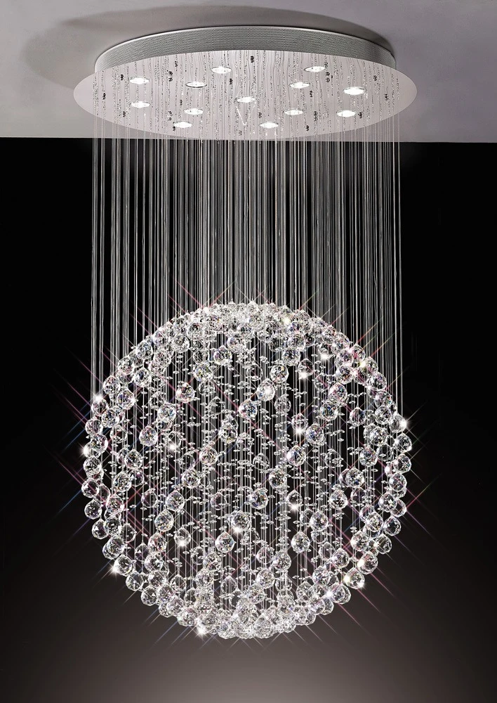 Pendant Large Sphere 13 Light Chromecrystal | Washington Lighting and Interiors Pendant Large Sphere 13 Light Chromecrystal | Washington Lighting and Interiors