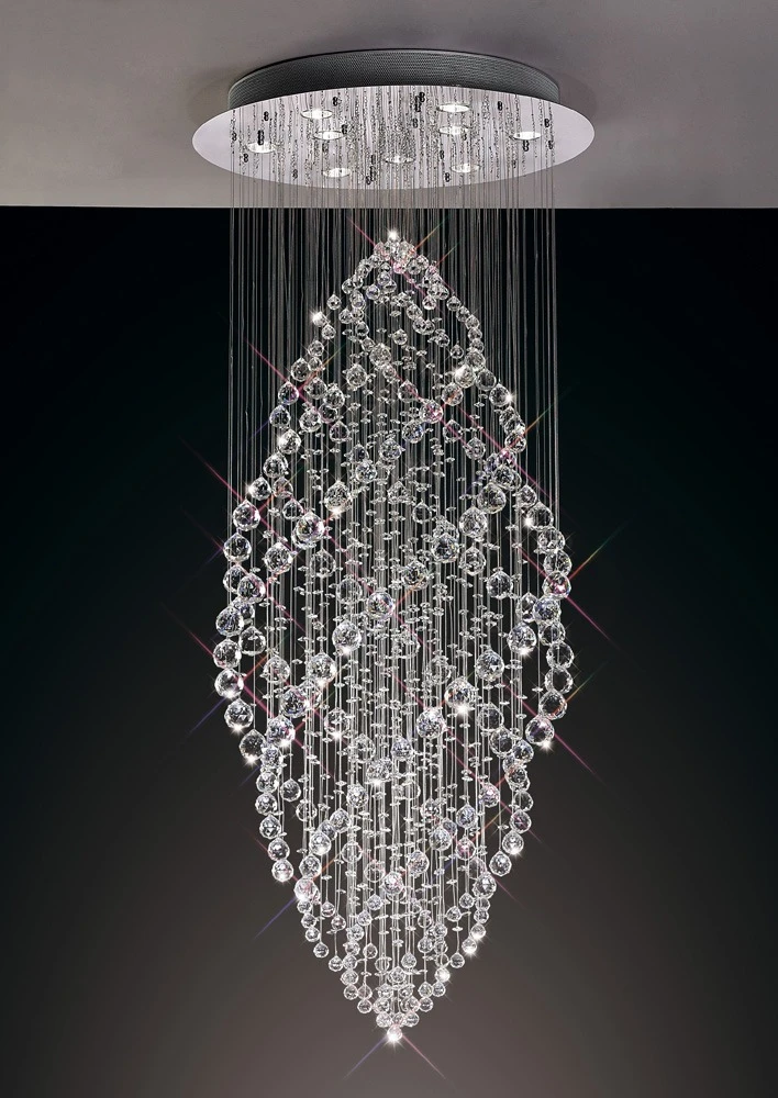 Pendant Oval 9 Light Polished Chromecrystal | Washington Lighting and Interiors Pendant Oval 9 Light Polished Chromecrystal | Washington Lighting and Interiors