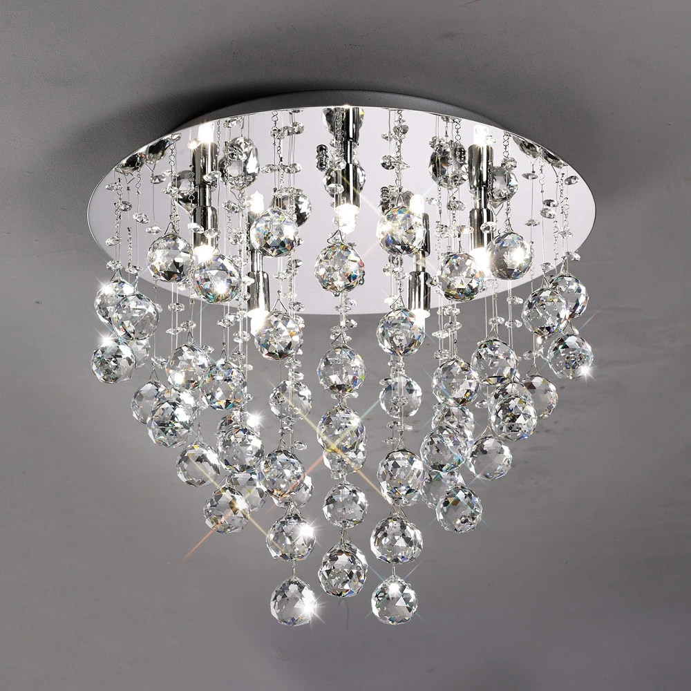 Ceiling Round 5 Light Polished Chromecrystal | Washington Lighting and Interiors Ceiling Round 5 Light Polished Chromecrystal | Washington Lighting and Interiors