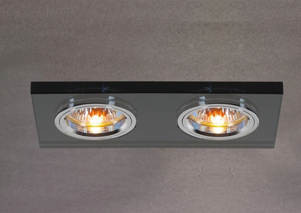 Crystal Dual Head Downlight Rectangle Rim Only Black | Washington Lighting and Interiors Crystal Dual Head Downlight Rectangle Rim Only Black | Washington Lighting and Interiors