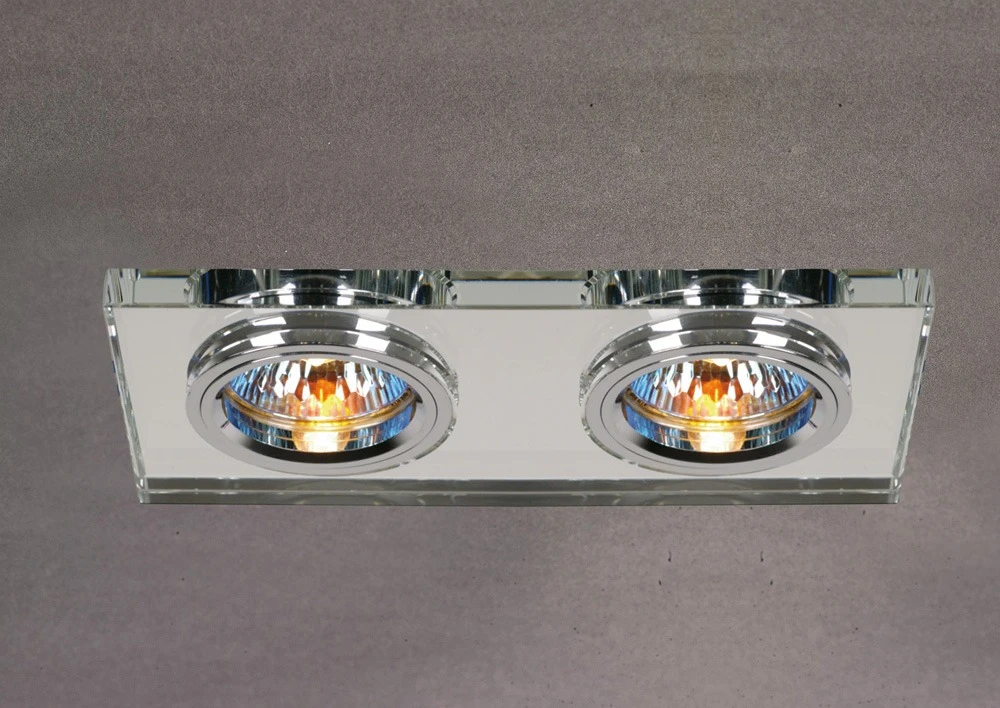 Crystal Dual Head Downlight Rectangle Rim Only Clear | Washington Lighting and Interiors Crystal Dual Head Downlight Rectangle Rim Only Clear | Washington Lighting and Interiors