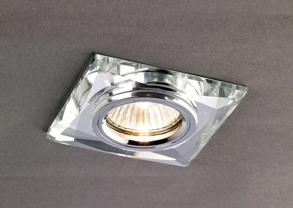 Crystal Downlight Chamfered Square Rim Only Clear | Washington Lighting and Interiors Crystal Downlight Chamfered Square Rim Only Clear | Washington Lighting and Interiors