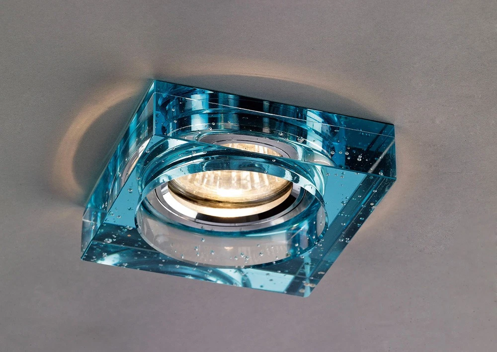 Crystal Bubble Downlight Square Rim Only Aqua | Washington Lighting and Interiors Crystal Bubble Downlight Square Rim Only Aqua | Washington Lighting and Interiors