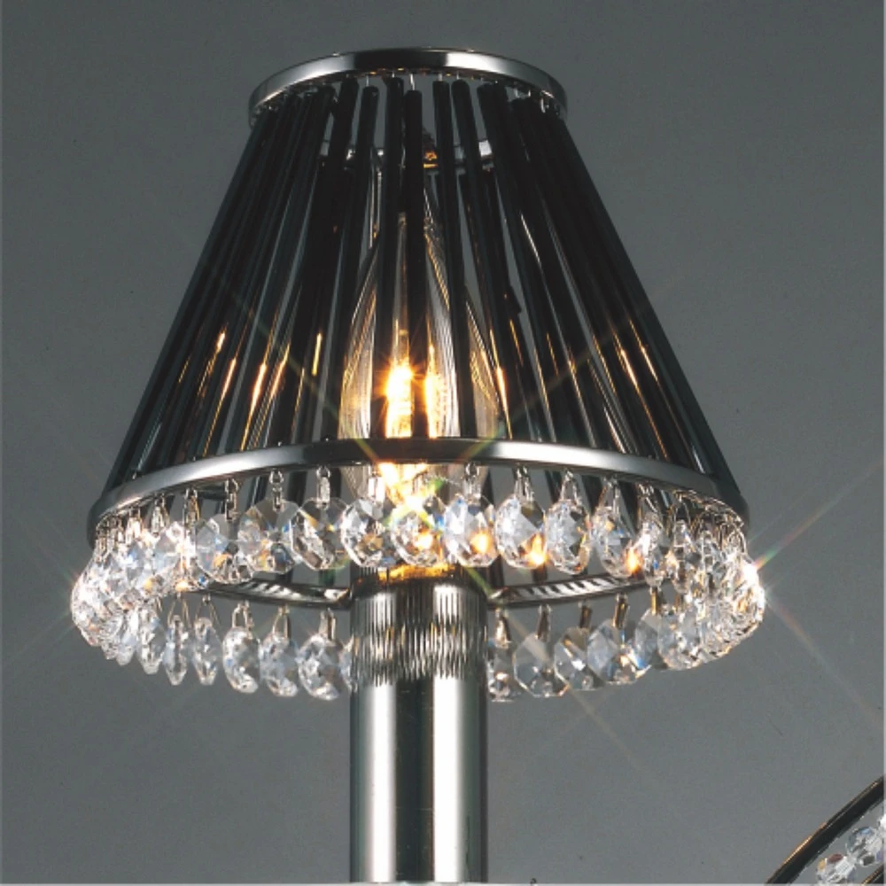 Crystal Clip-on Shade Only with Black Glass Rods | Washington Lighting and Interiors Crystal Clip on Shade Only with Black Glass Rods | Washington Lighting and Interiors