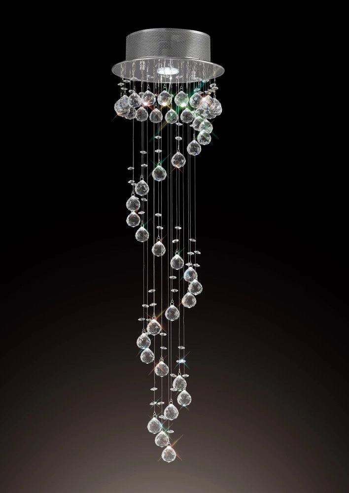 Pendant Multi-spiral 1 Light Chromecrystal | Washington Lighting and Interiors Pendant Multi spiral 1 Light Chromecrystal | Washington Lighting and Interiors