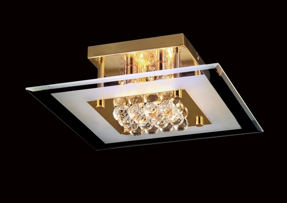 Flush Square 4 Light French Goldglasscrystal | Washington Lighting and Interiors Flush Square 4 Light French Goldglasscrystal | Washington Lighting and Interiors
