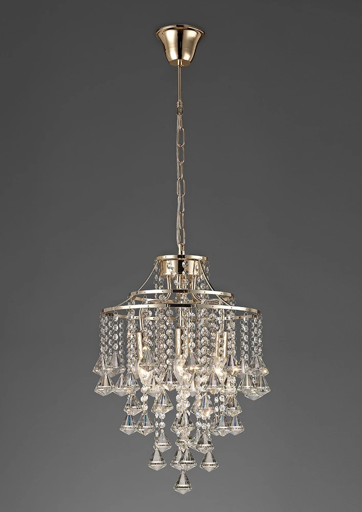 Pendant 4 Light E14 French Goldcrystal | Washington Lighting and Interiors Pendant 4 Light E14 French Goldcrystal | Washington Lighting and Interiors