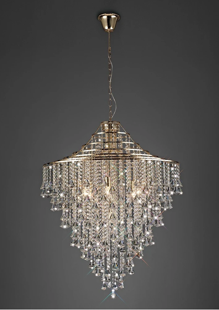 Pendant 9 Light E14 French Goldcrystal | Washington Lighting and Interiors Pendant 9 Light E14 French Goldcrystal | Washington Lighting and Interiors