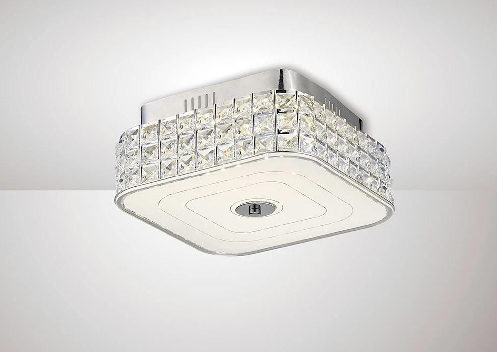 Square Ceiling 18w 1050lm Led 4000k Polished Chromecrystal | Washington Lighting and Interiors Square Ceiling 18w 1050lm Led 4000k Polished Chromecrystal | Washington Lighting and Interiors