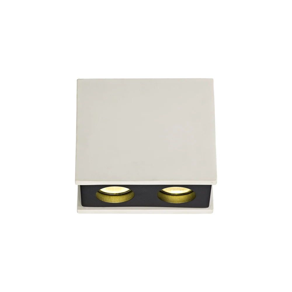 Ingleside 2 Light Rectangular Ceiling Gu10 White Paintable Gypsum with Matt Black Cover | Washington Lighting and Interiors Ingleside 2 Light Rectangular Ceiling Gu10 White Paintable Gypsum with Matt Black Cover | Washington Lighting and Interiors