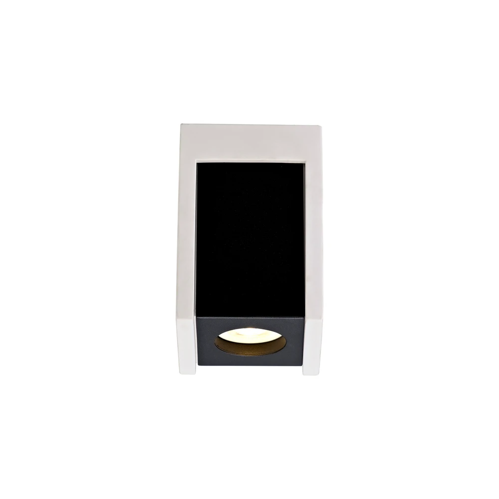 Ingleside 1 Light Square Ceiling Gu10 White Paintable Gypsum with Matt Black Cover | Washington Lighting and Interiors Ingleside 1 Light Square Ceiling Gu10 White Paintable Gypsum with Matt Black Cover | Washington Lighting and Interiors