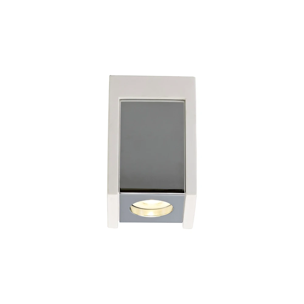 Ingleside 1 Light Square Ceiling Gu10 White Paintable Gypsum with Polished Chrome Cover | Washington Lighting and Interiors Ingleside 1 Light Square Ceiling Gu10 White Paintable Gypsum with Polished Chrome Cover | Washington Lighting and Interiors