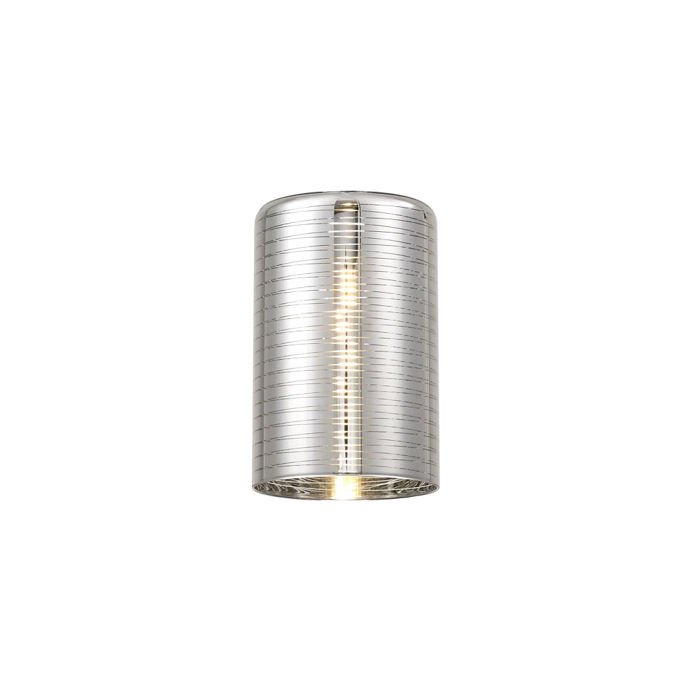 Irving 120x150mm Medium Cylinder Lined Chrome Glass Shade | Washington Lighting and Interiors Irving 120x150mm Medium Cylinder Lined Chrome Glass Shade | Washington Lighting and Interiors