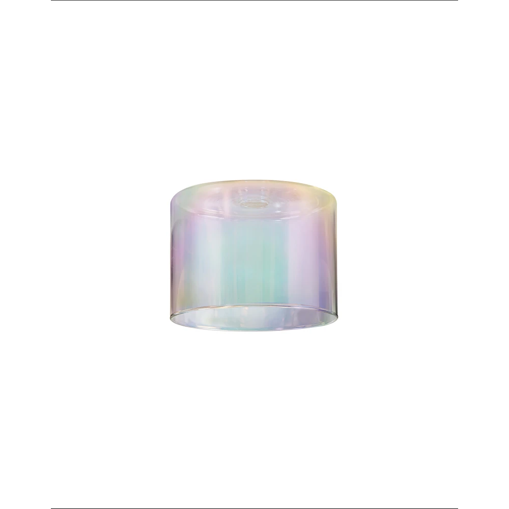Irving 150x110mm Short Cylinder 7 Colour Iridescent Glass Shade | Washington Lighting and Interiors Irving 150x110mm Short Cylinder 7 Colour Iridescent Glass Shade | Washington Lighting and Interiors